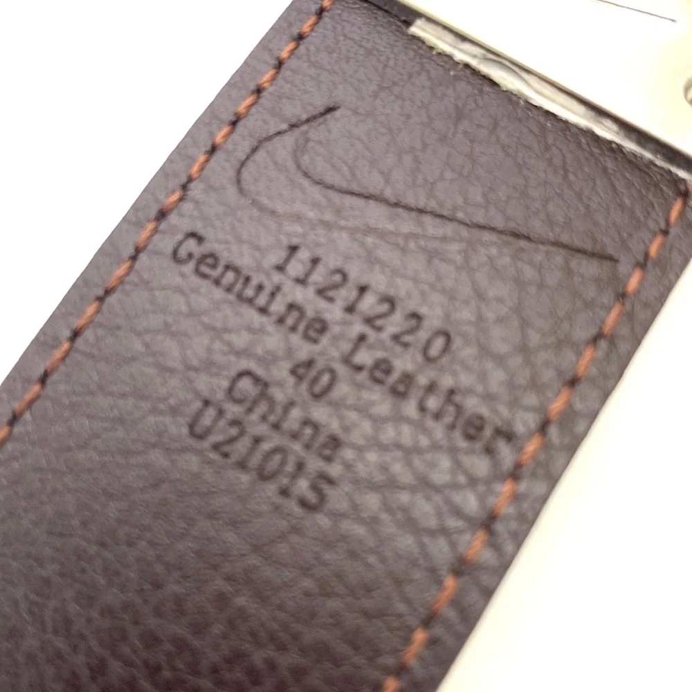Nike Core Reversible Black/Brown Wax-Coated Leather Golf Belt